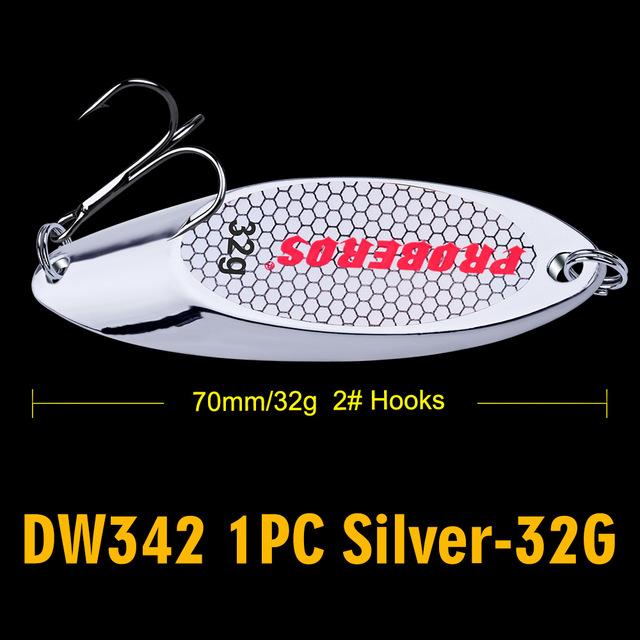 Pro Beros Top Metal Spoon Lure 3G-40G Metal Bass Baits Silver/Gold Spoon Fishing-Fishing Lures-PRO BEROS Official Store-Silver 32G-Bargain Bait Box