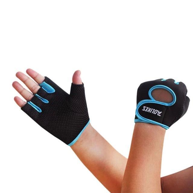 Pro Multi-Colors Women Men Fitness Exercise Workout Fitness Gym Sports Gloves-Beautiful You Store-Blue-M-Bargain Bait Box
