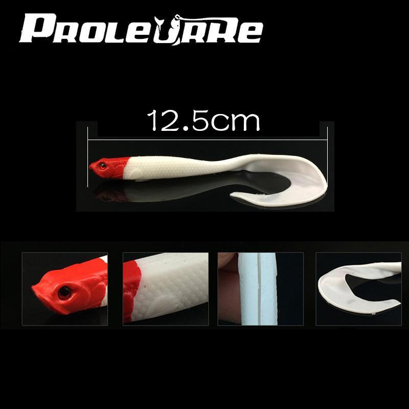 Proleurre 2Pcs Fish Soft Baits 12.5Cm 5.8G Luminous Swim Long Curly Tail Fishing-Proleurre Fishing Gear Store-A 2pcs-Bargain Bait Box