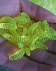 Promotion!! Hot Sell!! 50Pcs 2Cm 0.3G Maggot Grub Soft Lure Baits Smell Worms-JSFUN Official Store-green-Bargain Bait Box