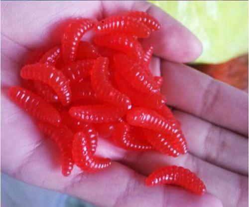 Promotion!! Hot Sell!! 50Pcs 2Cm 0.3G Maggot Grub Soft Lure Baits Smell Worms-JSFUN Official Store-red-Bargain Bait Box