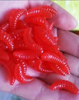 Promotion!! Hot Sell!! 50Pcs 2Cm 0.3G Maggot Grub Soft Lure Baits Smell Worms-JSFUN Official Store-red-Bargain Bait Box