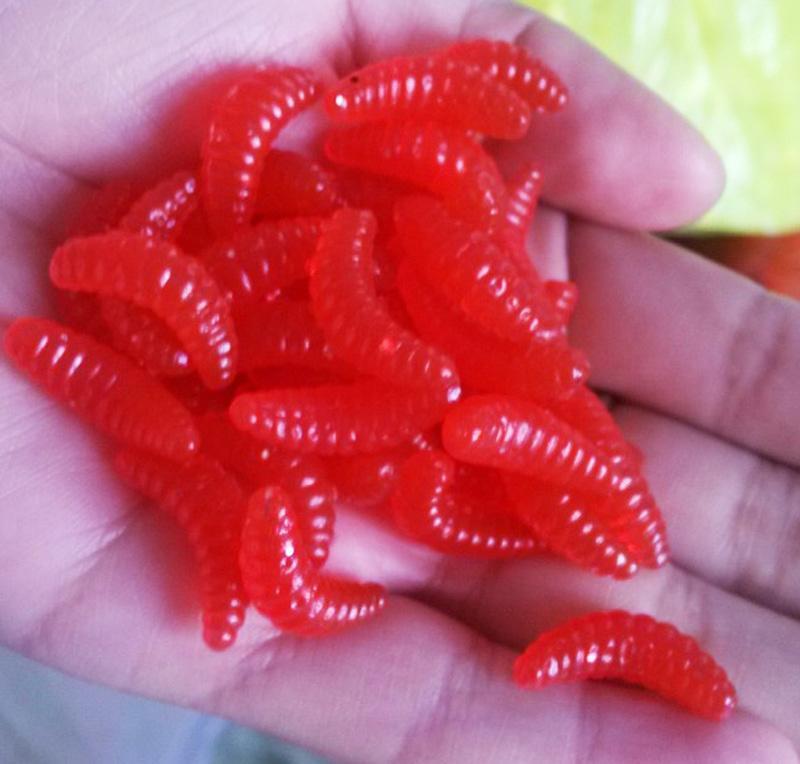 Promotion!! Hot Sell!! 50Pcs 2Cm 0.3G Maggot Grub Soft Lure Baits Smell Worms-JSFUN Official Store-white-Bargain Bait Box