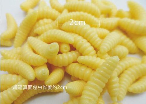 Promotion!! Hot Sell!! 50Pcs 2Cm 0.3G Maggot Grub Soft Lure Baits Smell Worms-JSFUN Official Store-yellow-Bargain Bait Box