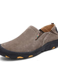 Qejevi Men Outdoor Sneakers Breathable Anti-Slip Leather Hiking Shoes-JUNSPORT Store-Khaki-6.5-Bargain Bait Box