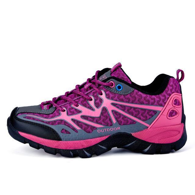 Qejevi Men Outdoor Sneakers Breathable Hiking Shoes Men Women Outdoor-JUNSPORT Store-Purple-5.5-Bargain Bait Box