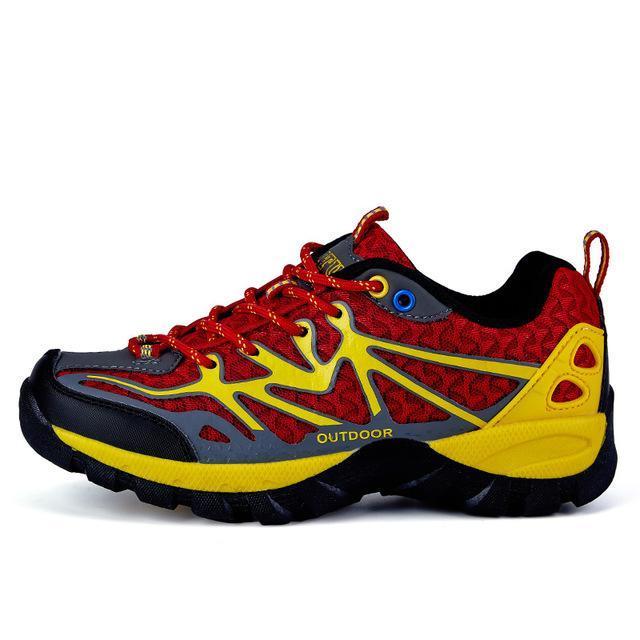 Qejevi Men Outdoor Sneakers Breathable Hiking Shoes Men Women Outdoor-JUNSPORT Store-Red-5.5-Bargain Bait Box