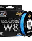 Quality Monster W8 Super Strong 300M 8 Strands Weaves Pe Braided Fishing Line-NUNATAK Fishing Store-bule-1.0-Bargain Bait Box