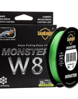 Quality Monster W8 Super Strong 300M 8 Strands Weaves Pe Braided Fishing Line-NUNATAK Fishing Store-Hi vis green-1.0-Bargain Bait Box