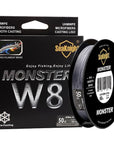 Quality Monster W8 Super Strong 300M 8 Strands Weaves Pe Braided Fishing Line-NUNATAK Fishing Store-low vis gray-1.0-Bargain Bait Box