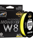 Quality Monster W8 Super Strong 300M 8 Strands Weaves Pe Braided Fishing Line-NUNATAK Fishing Store-yelow-1.0-Bargain Bait Box