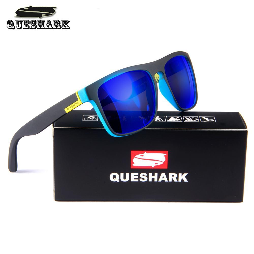 Queshark Cycling Polarized Sunglasses Printing Tr90 Frame Bike Goggles Sports-KingShark Pro Outdoor Sporte Store-as picture showed-Bargain Bait Box