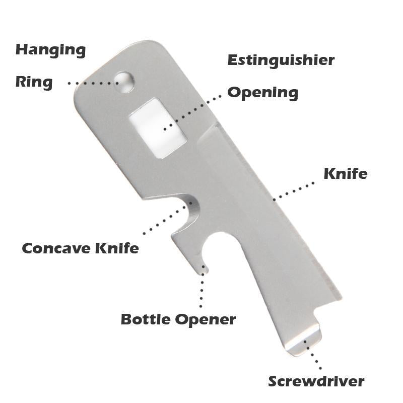 Queshark Edc Gear 5 In 1 Small Keychain Outdoor Survival Multi-Purpose Tools-KingShark Pro Outdoor Sporte Store-Bargain Bait Box