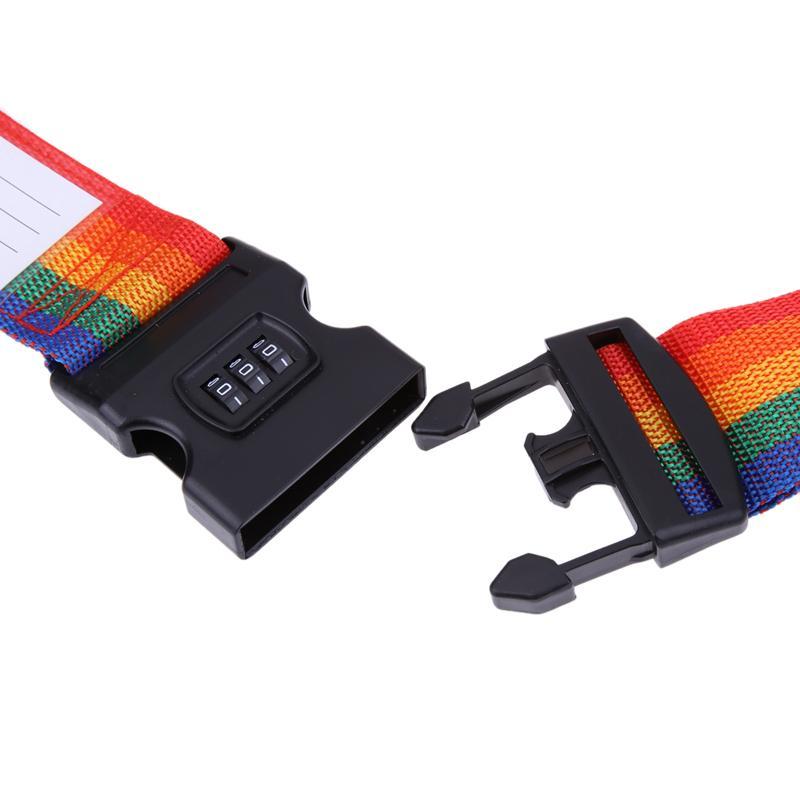 Rainbow-Colored Travel Luggage Suitcase Strap Nylon Password Lock Safety Baggage-Bluenight Outdoors Store-Bargain Bait Box