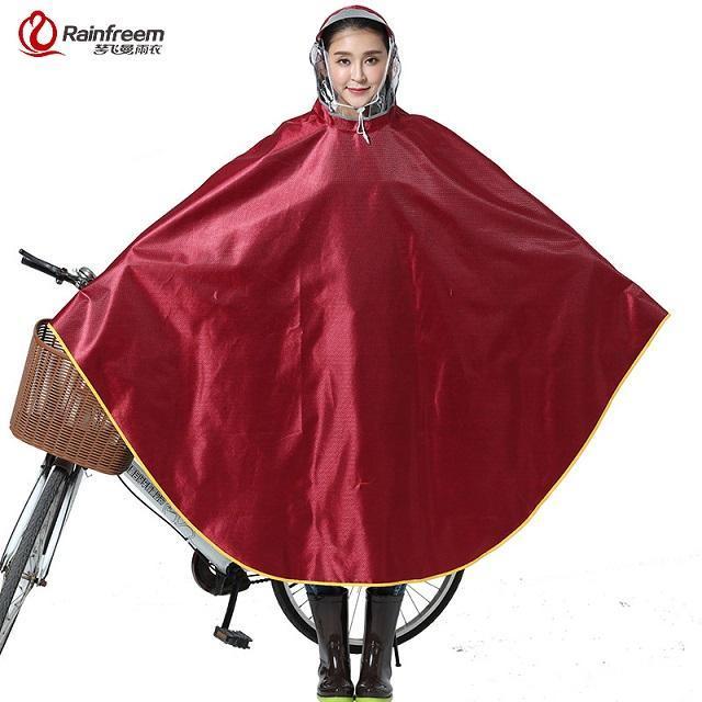 Rainfreem Impermeable Raincoat Women/Men Thick Bicycle Rain Poncho Plaid-Ponchos-Bargain Bait Box-Knitting Claret-4XL-Bargain Bait Box