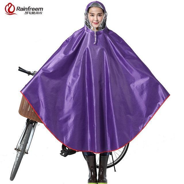 Rainfreem Impermeable Raincoat Women/Men Thick Bicycle Rain Poncho Plaid-Ponchos-Bargain Bait Box-Knitting Purple-4XL-Bargain Bait Box