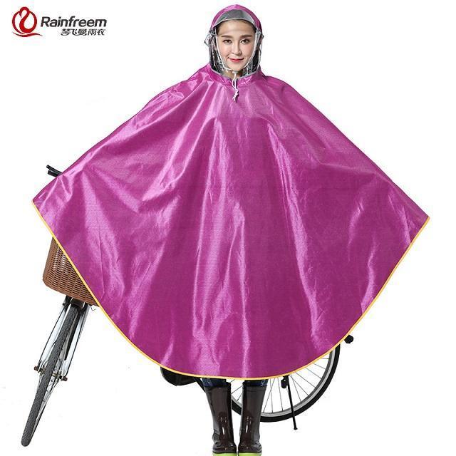 Rainfreem Impermeable Raincoat Women/Men Thick Bicycle Rain Poncho Plaid-Ponchos-Bargain Bait Box-Knitting Rose Red-4XL-Bargain Bait Box