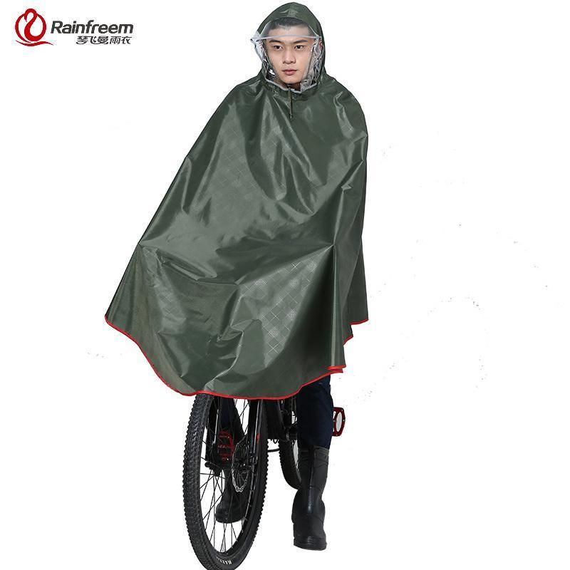 Rainfreem Impermeable Raincoat Women/Men Thick Bicycle Rain Poncho Plaid-Ponchos-Bargain Bait Box-Plaid Claret-4XL-Bargain Bait Box
