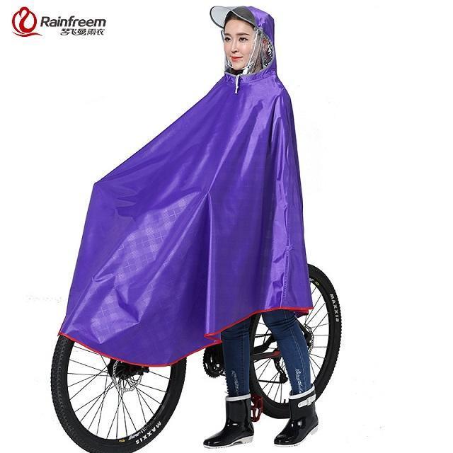 Rainfreem Impermeable Raincoat Women/Men Thick Bicycle Rain Poncho Plaid-Ponchos-Bargain Bait Box-Plaid Purple-4XL-Bargain Bait Box