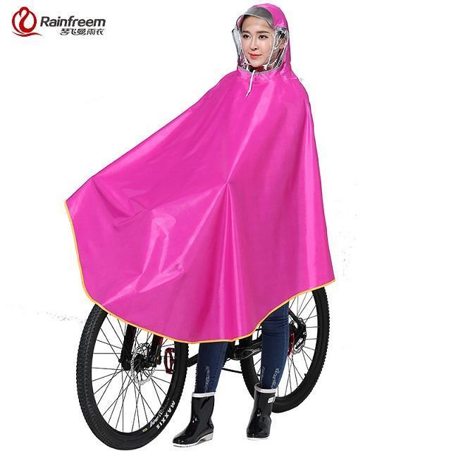 Rainfreem Impermeable Raincoat Women/Men Thick Bicycle Rain Poncho Plaid-Ponchos-Bargain Bait Box-Plaid Rose Red-4XL-Bargain Bait Box