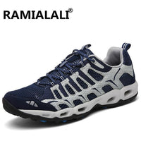 Ramialali Men Lace-Up Outdoor Breathable Wearable Shoes Comfortable Hiking Shoes-Go Aheard Store-DARK BLUE-5-Bargain Bait Box