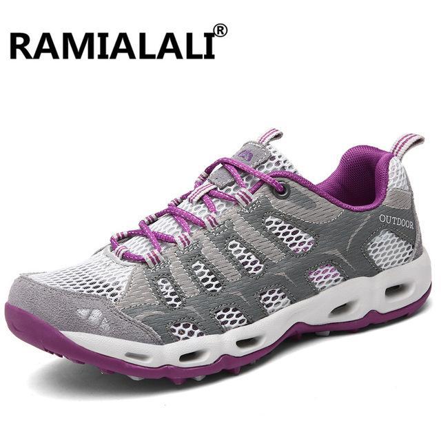 Ramialali Men Lace-Up Outdoor Breathable Wearable Shoes Comfortable Hiking Shoes-Go Aheard Store-LIGHT GREY-5-Bargain Bait Box