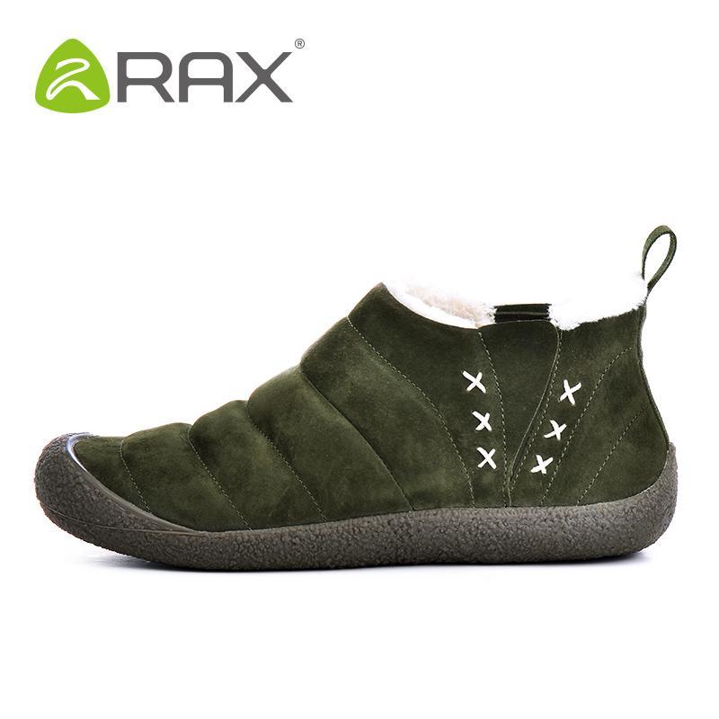 Rax Men Waterproof Hiking Snow Boots Warm Winter Outdoor Boots Pig Leather-Rax Official Store-BLACK-5.5-Bargain Bait Box