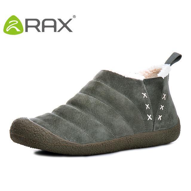 Rax Men Waterproof Hiking Snow Boots Warm Winter Outdoor Boots Pig Leather-Rax Official Store-DEEP GREY-5.5-Bargain Bait Box