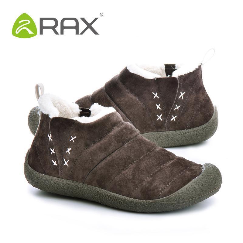 Rax Men Women Hiking Shoes Pig Leather Waterproof Snow Boots Warm Winter-LKT Sporting Goods Store-BLACK-5.5-Bargain Bait Box
