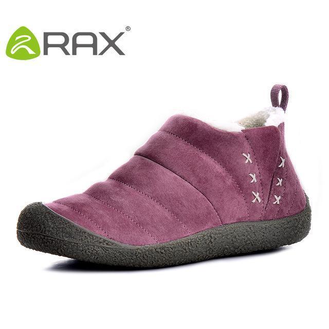 Rax Men Women Hiking Shoes Pig Leather Waterproof Snow Boots Warm Winter-LKT Sporting Goods Store-PURPLE-5.5-Bargain Bait Box