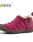 Rax Men Women Pig Leather Waterproof Snow Boots Warm Winter Outdoor Boots-shoes-Ruixing Outdoor Store-ROSE RED-38-Bargain Bait Box