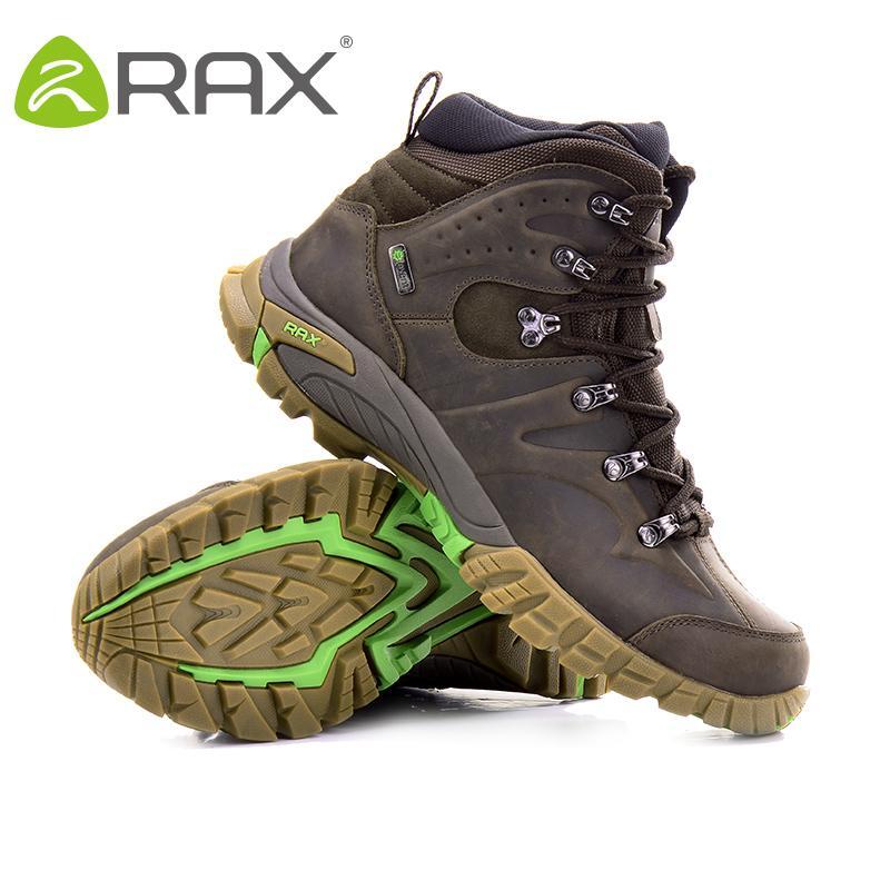 Rax Men Women Professional Waterproof Leather Hiking Shoes Boots Outdoor-Rax Official Store-black-38-Bargain Bait Box