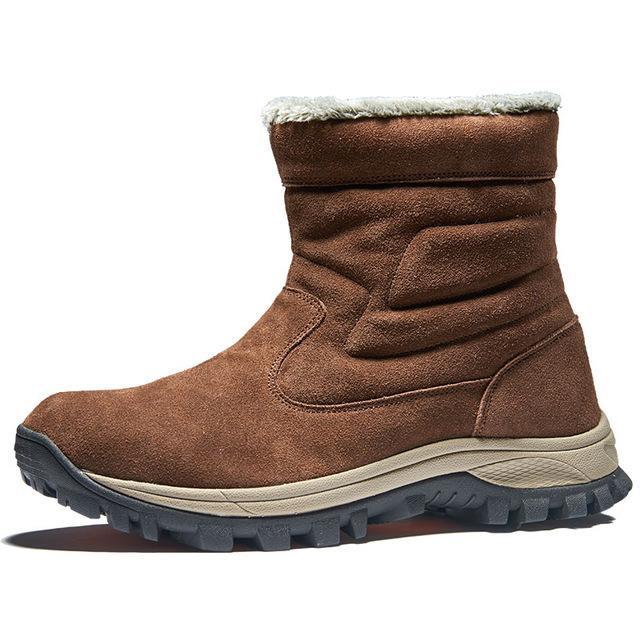 Rax Men&#39;S Waterproof Winter Hiking Boots Leather Snow Boots With Fur Warm-Ruixing Outdoor Store-coffee-6.5-Bargain Bait Box