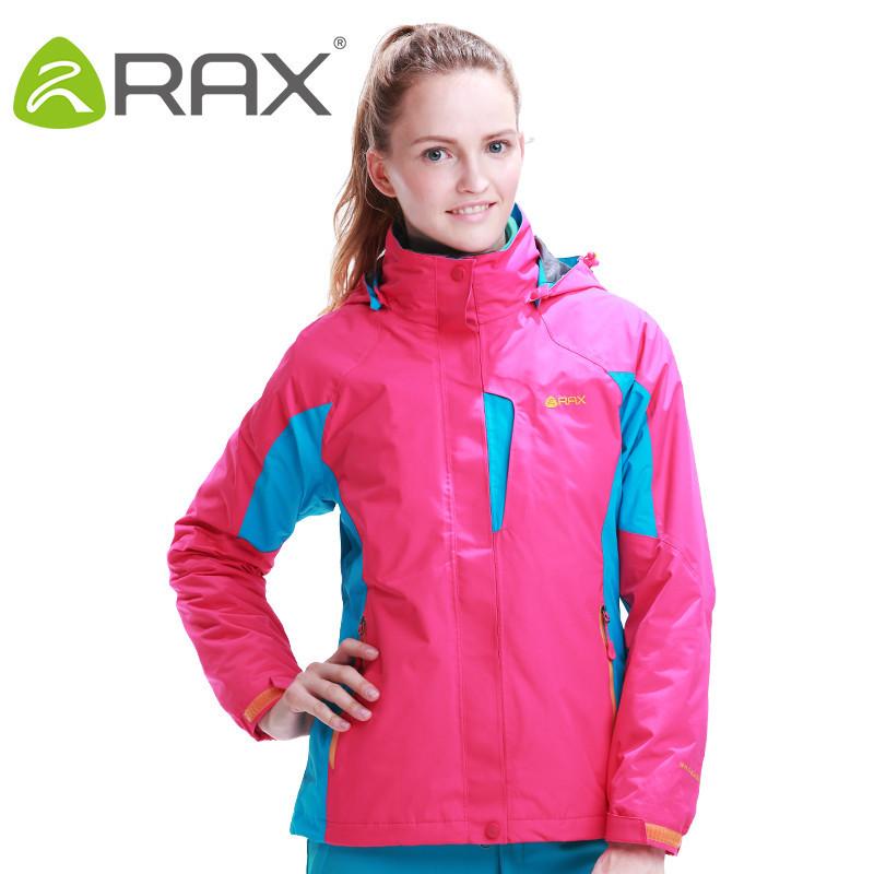 Rax Outdoor Warm Winter Woman Hiking Jacket 2 In 1 Waterproof Hiking Jacket-shoes-LKT Sporting Goods Store-fenhong jacket-S-Bargain Bait Box