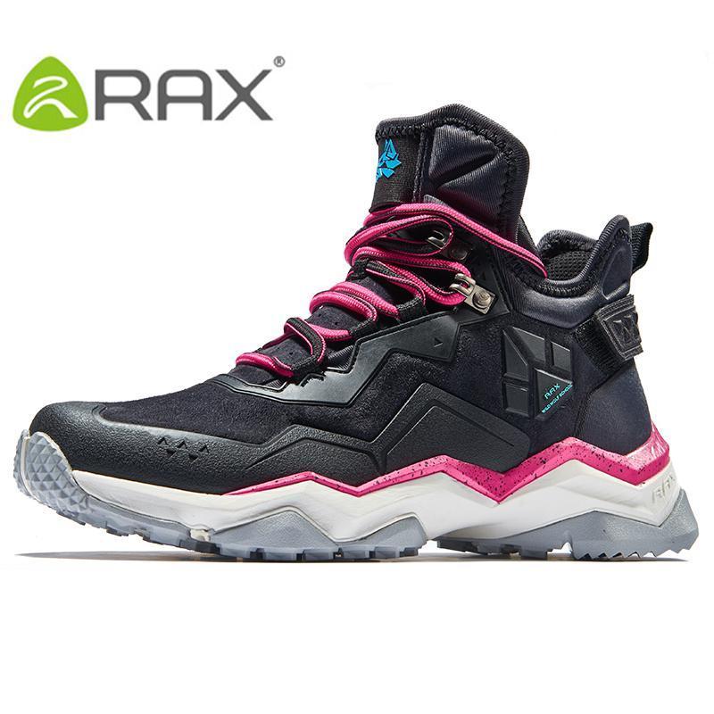 Rax Women'S Hiking Shoes Boots Waterproof Leather Mountain Shoes Women-AliExpres High Quality Shoe Store-CARBON BLACK-5.5-Bargain Bait Box