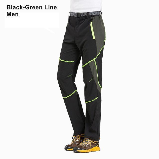 Ray Grace Men&#39;S Women&#39;S Outdoor Pants Summer Quick Dry Stretched Breathable-fishing pants-Classic Canon Store-Men Black Green-S-Bargain Bait Box