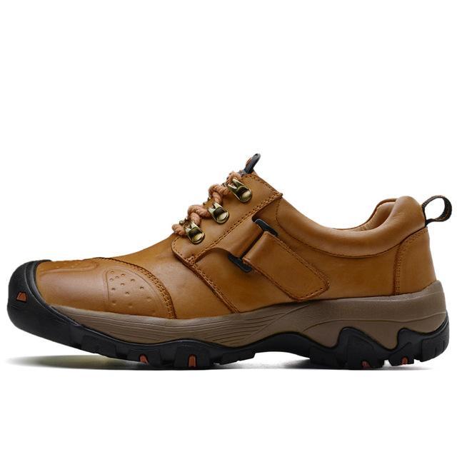 Real Winter Hiking Shoes Genuine Leather Warm Outdoor Trekking Boots Lace-Up-GUIZHE Store-Light brown-6.5-Bargain Bait Box