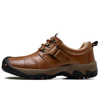 Real Winter Hiking Shoes Genuine Leather Warm Outdoor Trekking Boots Lace-Up-GUIZHE Store-Red brown-6.5-Bargain Bait Box