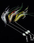 Realistic Artificial Soft Shrimp Lure Hook With Leader Cord Trace Luminous-Wifreo store-5pcs shrimps-Bargain Bait Box