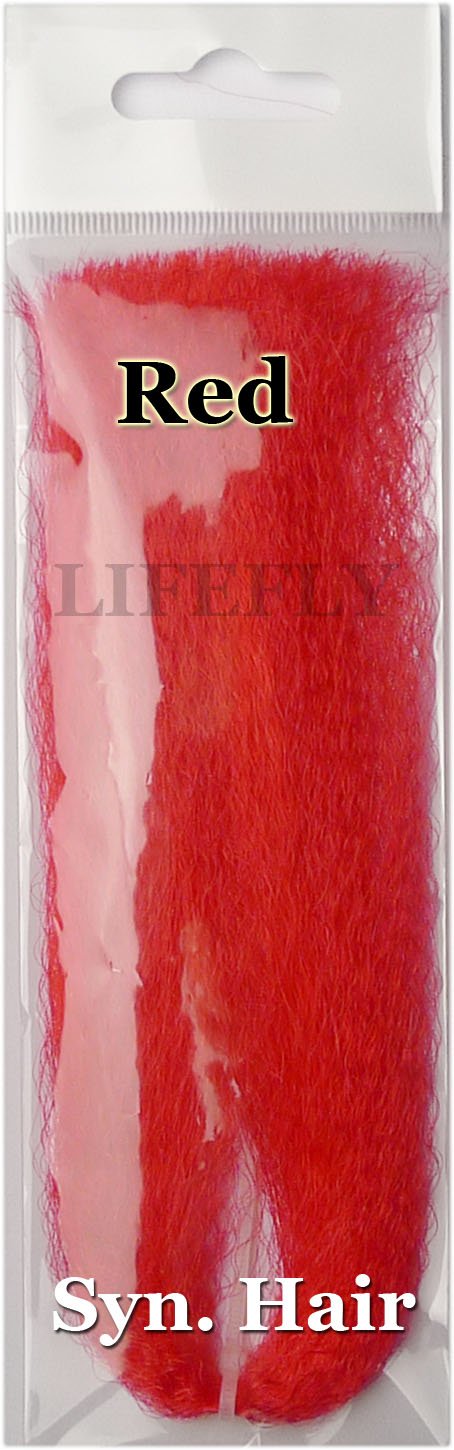 Red Color / 10 Packs Synthetic Hair, Hair, Fly Tying, Jig, Lure Making-Fly Tying Materials-Bargain Bait Box-Bargain Bait Box
