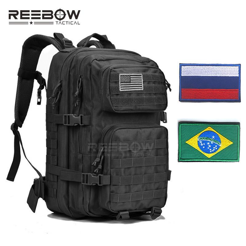 Reebow Tactical Military Backpack Army 3 Day Assault Pack Waterproof Molle Bug-Shop320493 Store-Black with US Flag-Bargain Bait Box