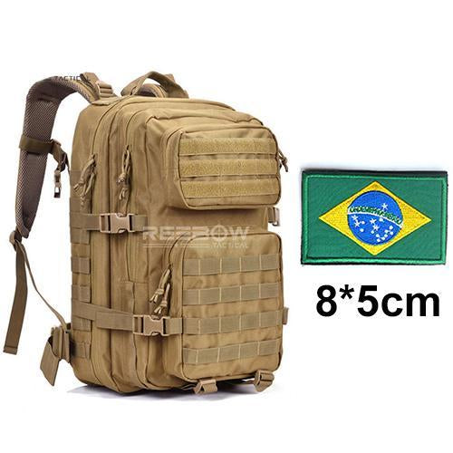 Reebow Tactical Military Backpack Army 3 Day Assault Pack Waterproof Molle Bug-Shop320493 Store-Brown with BR Flag-Bargain Bait Box