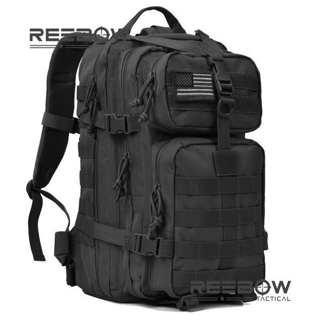 Reebow Tactical Military Tactical Assault Pack Backpack Army Molle Waterproof-Shop320493 Store-Black-Bargain Bait Box
