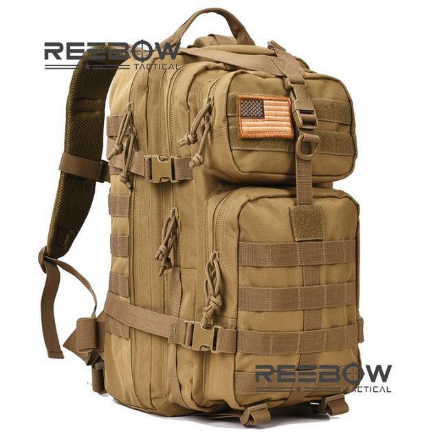 Reebow Tactical Military Tactical Assault Pack Backpack Army Molle Waterproof-Shop320493 Store-Brown-Bargain Bait Box