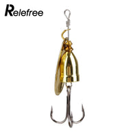 Relefree 2 Pcs/Lot Spinner Spoon Bait Alloy Fish Hook Bass Metal Fishing Lures-Sports Life Kingdom-Bargain Bait Box