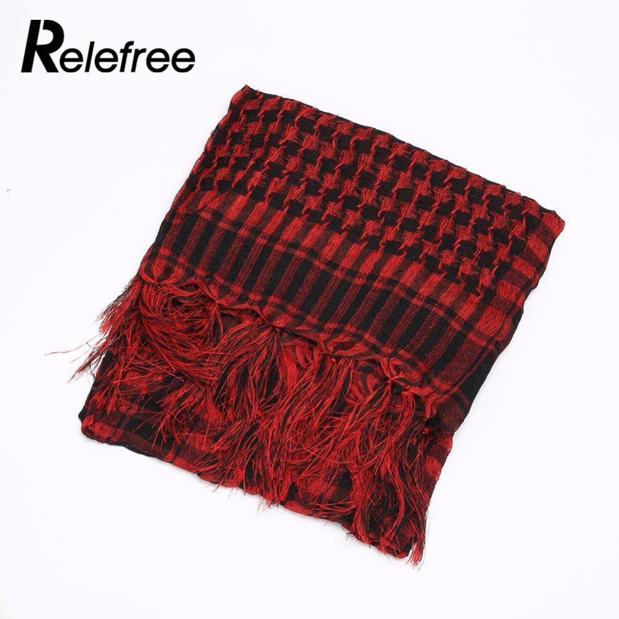 Relefree Outdoor Hiking Scarves Military Arab Tactical Desert Scarf Army Shemagh-Outdoor Recreation Sport Store-White-Bargain Bait Box