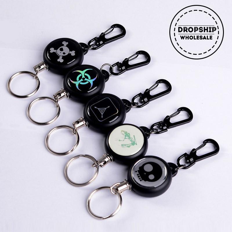Retractable Tad Quickdraw Key Ring Safety Anti-Lost Badge Recoil Wire Keychain-JOTO-Style 1-Bargain Bait Box