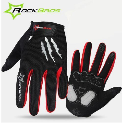 Rockbros Full Finger Cycling Gloves Touch Screen Ski Snowboarding Gloves Men-Gobike Store-BlackRed-S-Bargain Bait Box