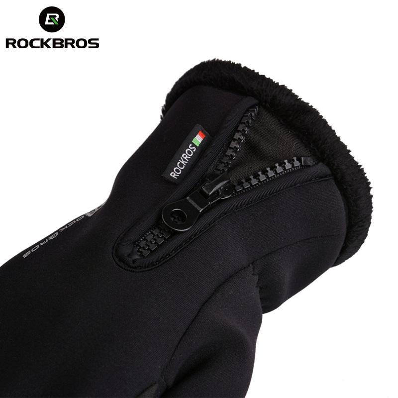 Rockbros Skiing Thermal Fleece Waterproof Glove Windproof Anti-Slip Gloves-GiantBicycle Store-Blue-S-Bargain Bait Box