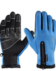 Rockbros Skiing Thermal Fleece Waterproof Glove Windproof Anti-Slip Gloves-GiantBicycle Store-Blue-S-Bargain Bait Box